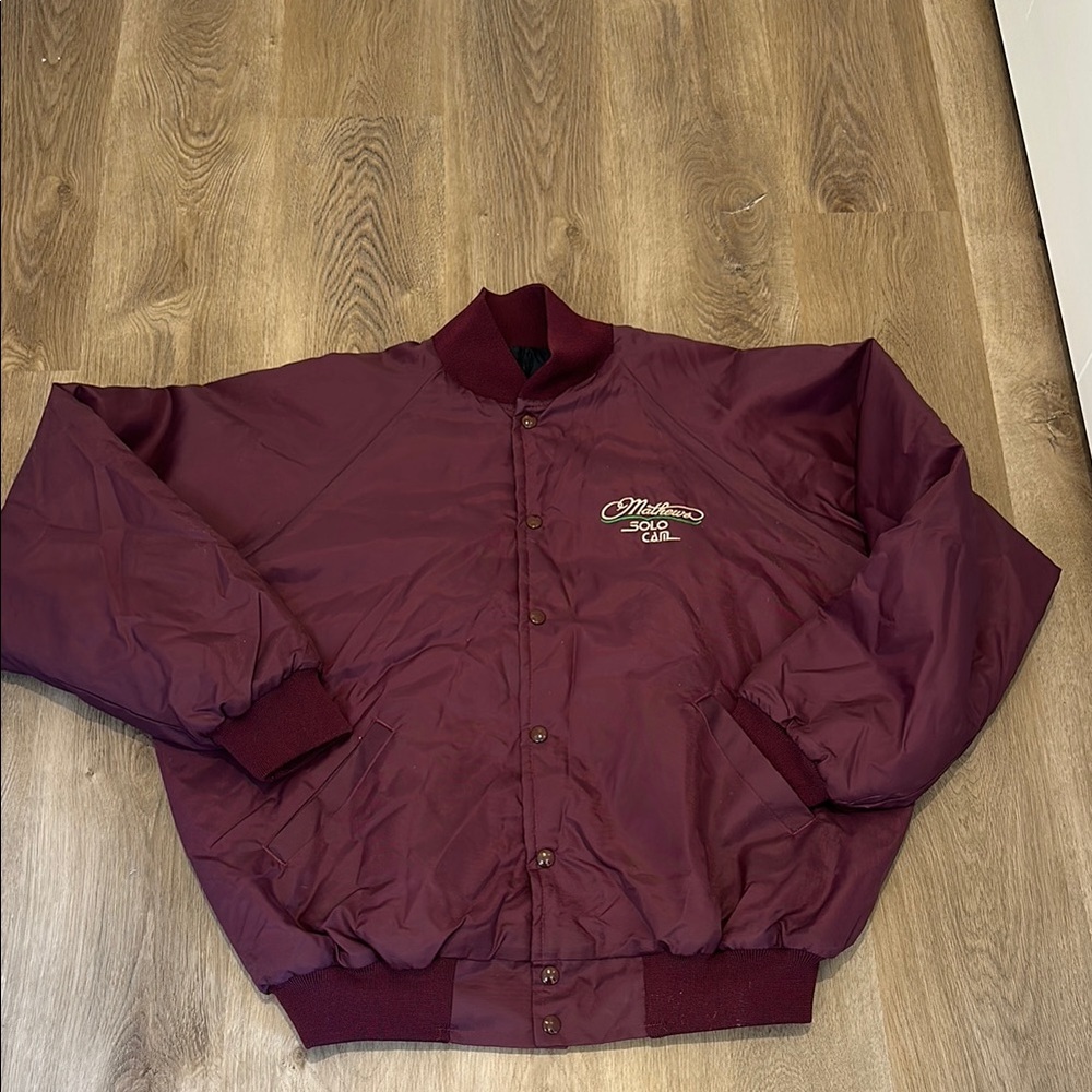 Vintage 90s Bomber Jacket Men’s XL Burgundy - Picture 7 of 17